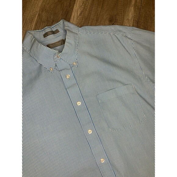Daniel Cremieux Other - Daniel Cremieux Mens Dress Shirt L Blue White Striped 100% Cotton Button Dapper